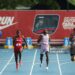 (L-R) Garrett Kaalund, 	Trelee Banks, Noah Lyles and Brandon Hicklin pull ahead of Lyles as he pulls back in the Men's 200m final after sustaining a hamstring cramp during the 2026 USATF Outdoor Track & Field Championships at Icahn Stadium on July 26, 2026 in New York City. Kaalund would go on to place first the race. (Photo by Al Bello/Getty Images)