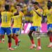 Jhon Arias #11 of Colombia celebrates with teammates after scoring the team's first goal during the FIFA World Cup 2026 Round of 32 match between Colombia and Ghana (Photo by David Ramos/Getty Images)