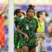 Okoronkwo Esther of Nigeria during the Women's Paris 2024 Olympic Games match between Nigeria and Brazil (Photo by Loic Cousin/Icon Sport via Getty Images)