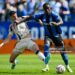 Robert Voloder #6 of Red Bull New York challenges Prince Owusu #9 of CF Montréal during the MLS match in the first half (Photo by Minas Panagiotakis/Getty Images)