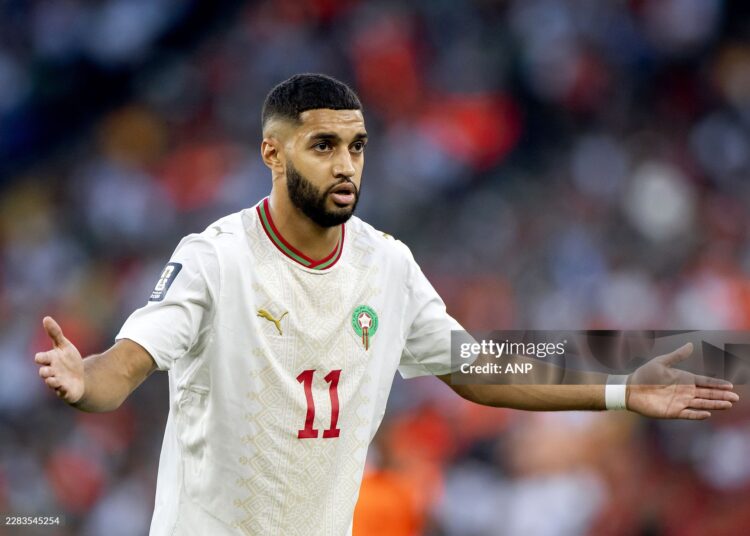 Ismael Saibari of Morocco during the 2026 FIFA World Cup knockout phase match between the Netherlands and Morocco (Photo by ANP via Getty Images)