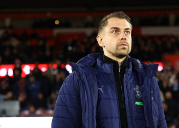 Southampton FC Head Coach Tonda Eckert during the Sky Bet Championship match between Southampton and Blackburn Rovers at St Mary's Stadium on April 14, 2026 in Southampton, England. (Photo by Matt Watson/Southampton FC via Getty Images)