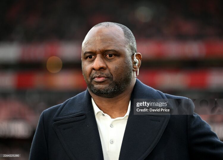 Former Footballer, Patrick Vieira, looks on prior to the Premier League match between Arsenal and Chelsea (Photo by David Price/Arsenal FC via Getty Images)