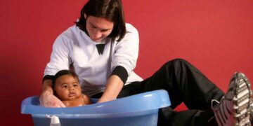 20-year-old Lionel Messi and a 6-month-old Lamine Yamal inside the Camp Nou dressing room in Barcelona in 2007 Photo Courtesy: AP