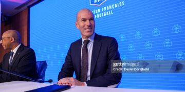Headcoach of France Zinedine ZIDANE during the press conference of the new National Coach of France (Photo by Daniel Derajinski/Icon Sport via Getty Images)