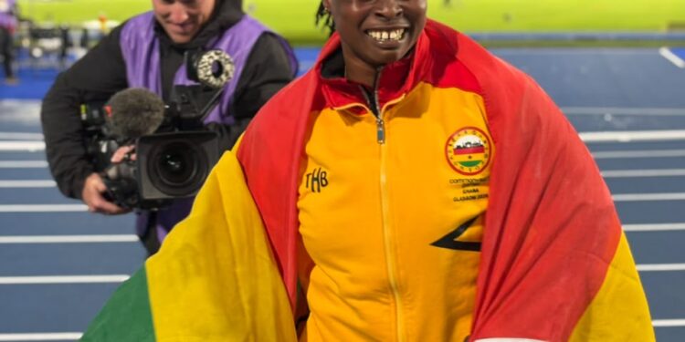 Zinabu Issah after winning Silver