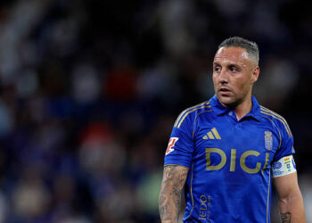 Santi Cazorla of Real Oviedo  during the LaLiga EA Sports  match between Real Madrid v Real Oviedo at the Estadio Santiago Bernabeu on May 14, 2026 in Madrid Spain (Photo by Maria Gracia Jimenez/Soccrates/Getty Images)