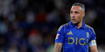 Santi Cazorla of Real Oviedo  during the LaLiga EA Sports  match between Real Madrid v Real Oviedo at the Estadio Santiago Bernabeu on May 14, 2026 in Madrid Spain (Photo by Maria Gracia Jimenez/Soccrates/Getty Images)