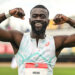 Joseph Amoah of Ghana celebrates after winning the men's 100 metres final at the Edmonton Athletics Invitational in Edmonton, Alberta, Canada, on July 13, 2025. (Photo by Artur Widak/NurPhoto via Getty Images)