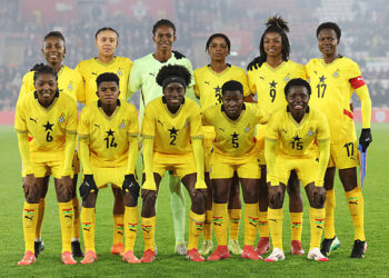 Ghana pose for a team group photo before the Women's international friendly between England and Ghana at St Mary's Stadium on December 2, 2025 in Southampton, England. (Photo by Charlotte Wilson/Offside/Offside via Getty Images)
