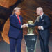 FIFA President Gianni Infantino and U.S. President Donald Trump during the FIFA World Cup 2026 official draw at John F. Kennedy Center for the Performing Arts on December 5, 2025 in Washington, DC. (Photo by Tasos Katopodis - FIFA/FIFA via Getty Images)
