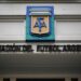This image shows the logo of Argentine Football Association (AFA), at the headquarters entrance in Buenos Aires on March 6, 2026. (Photo by Luis ROBAYO / AFP via Getty Images)