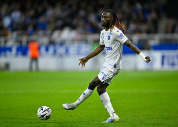 Gideon MENSAH of Auxerre during the Ligue 1 McDonald's match between Auxerre and Nice at Stade Abbe Deschamps on May 10, 2026 in Auxerre, France. (Photo by Kevin Clement/Icon Sport via Getty Images)