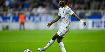 Gideon MENSAH of Auxerre during the Ligue 1 McDonald's match between Auxerre and Nice at Stade Abbe Deschamps on May 10, 2026 in Auxerre, France. (Photo by Kevin Clement/Icon Sport via Getty Images)