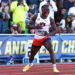Kanyinsola Ajayi of the Auburn Tigers celebrates winning the 100 Meter final during the Division I Men's and Women's Track and Field Championship held at Hayward Field on June 12, 2026 in Eugene, Oregon. (Photo by Chris Swann/NCAA Photos via Getty Images)