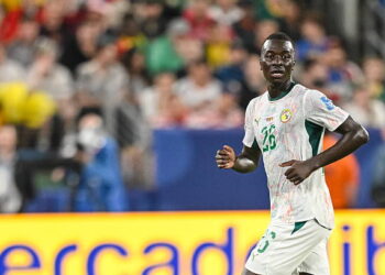 Pape Gueye of Senegal looks on during the FIFA World Cup 2026 Group I match between Norway and Senegal at New York New Jersey Stadium on June 22, 2026 in East Rutherford, United States. (Photo by Harry Langer/DeFodi Images/DeFodi via Getty Images)