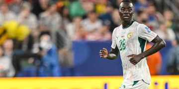 Pape Gueye of Senegal looks on during the FIFA World Cup 2026 Group I match between Norway and Senegal at New York New Jersey Stadium on June 22, 2026 in East Rutherford, United States. (Photo by Harry Langer/DeFodi Images/DeFodi via Getty Images)