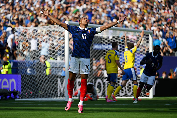 Kylian Mbappe #10 of France reacts after a missed chance during the FIFA World Cup 2026 Round Of 32 match between France and Sweden at New York New Jersey Stadium on June 30, 2026 in East Rutherford, New Jersey. (Photo by Shaun Botterill - FIFA/FIFA via Getty Images)