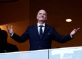 FIFA President Gianni Infantino attends the FIFA World Cup 2026 Round of 32 match between Netherlands and Morocco at Monterrey Stadium on June 29, 2026 in Guadalupe, Mexico. (Photo by Carl Recine/Getty Images)