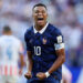 Kylian Mbappe #10 of France celebrates the team's 1-0 victory in the FIFA World Cup 2026 Round of 16 match between Paraguay and France at Philadelphia Stadium on July 04, 2026 in Philadelphia, Pennsylvania. (Photo by Buda Mendes/Getty Images)