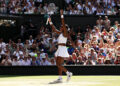 Coco Gauff of United States celebrates winning match point against Jessica Pegula of United States during their Ladies' Singles quarterfinal match on day nine of The Championships Wimbledon 2026 at All England Lawn Tennis and Croquet Club on July 07, 2026 in London, England. (Photo by Clive Brunskill/Getty Images)