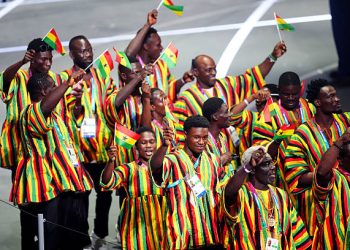 Ghana arrive into the arena during the opening ceremony for the 2026 Commonwealth Games in Glasgow. Picture date: Thursday July 23, 2026. (Photo by Jane Barlow/PA Images via Getty Images)