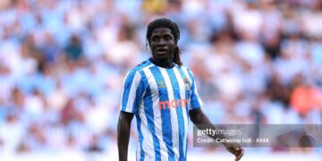 Caleb Yirenkyi of Coventry City  during the pre-season friendly match between Coventry City and AS Monaco (Photo by Catherine Ivill - AMA/Getty Images)