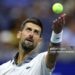 Novak Djokovic of Serbia serves against Mariano Navone of Argentina during their Men's Singles First Round match on Day One of the 2026 US Open at USTA Billie Jean King National Tennis Center on August 30, 2026 (Photo by Matthew Stockman/Getty Images)