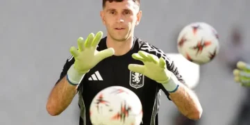 Emi Martinez in training. Photo Courtesy: The Independent