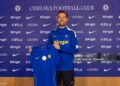 Chelsea's Jordan Henderson poses for photos at Chelsea (Photo by Chris Lee - Chelsea FC/Chelsea FC)