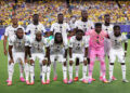 KANSAS CITY, MISSOURI - JULY 03: Ghana players pose for a team photograph before the FIFA World Cup 2026 Round of 32 match between Colombia and Ghana at Kansas City Stadium on July 03, 2026 in Kansas City, Missouri. (Photo by Luke Hales/Getty Images)