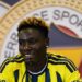 ISTANBUL, TURKIYE - AUGUST 29: Fenerbahce's new signing Kojo Peprah Oppong speaks during a signing ceremony at Chobani Stadium in Istanbul, Turkiye, on August 29, 2026. (Photo by Muhammed Ali Yigit/Anadolu via Getty Images)
