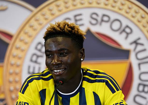 ISTANBUL, TURKIYE - AUGUST 29: Fenerbahce's new signing Kojo Peprah Oppong speaks during a signing ceremony at Chobani Stadium in Istanbul, Turkiye, on August 29, 2026. (Photo by Muhammed Ali Yigit/Anadolu via Getty Images)