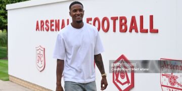 Arsenal defender Ezri Konsa (Photo by Stuart MacFarlane/Arsenal FC via Getty Images)