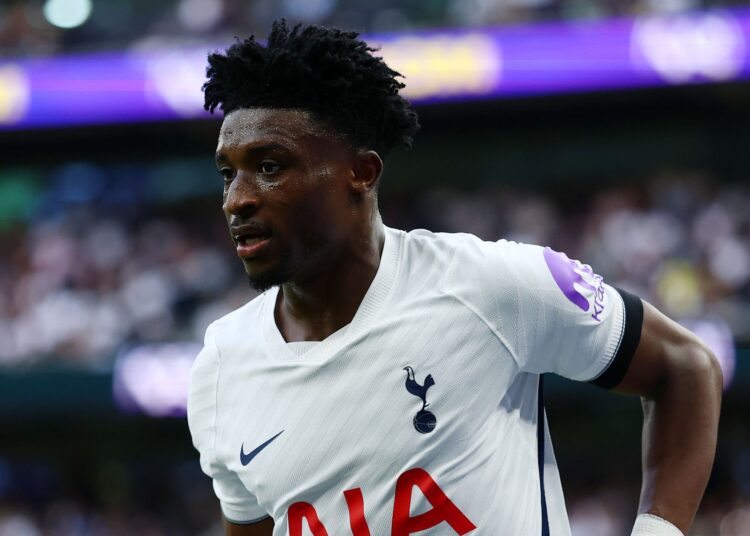 Mohammed Kudus of Tottenham Hotspur looks on during the Premier League 2026/27 match between Tottenham Hotspur and Newcastle United (Photo by Clive Mason/Getty Images)