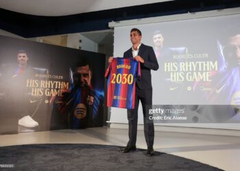 FC Barcelona Unveil New Signing Rodri at Spotify Camp Nou (Photo by Eric Alonso/Getty Images)