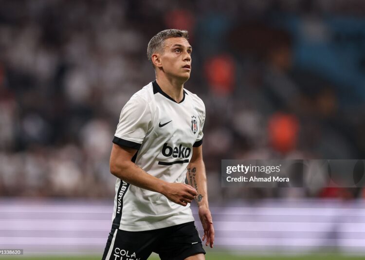 Leandro Trossard of Besiktas looks on during the UEFA Europa League 2026/27 play-offs first leg match between Besiktas and Kauno Zalgiris (Photo by Ahmad Mora/Getty Images)