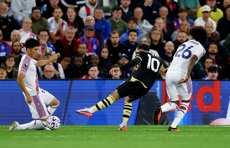 Rayan Cherki scores the second goal. Photo Courtesy: Getty Images