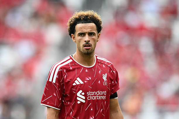 Curtis Jones #17 of Liverpool looks on during the first half of the pre-season friendly match between Liverpool FC and Sunderland AFC at GEODIS Park on July 25, 2026 in Nashville, Tennessee. (Photo by Bill Barrett/ISI Photos/ISI Photos via Getty Images)