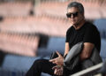 Father of Barcelona's player Lionel Messi, Jorge Horacio Messi, attends a training session of Barcelona at the Parc des Princes stadium in Paris on April 14, 2015, on the eve of the UEFA Champions League quarter final first leg football match Paris against Barcelona.  AFP PHOTO / FRANCK FIFE (Photo by FRANCK FIFE / AFP via Getty Images)