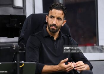 Ruben Amorim, Manager of AC Milan, looks on before the Serie A match between AC Milan and US Lecce (Photo by Marco Luzzani/Getty Images)