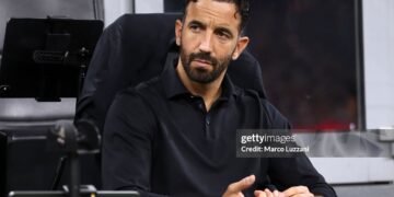 Ruben Amorim, Manager of AC Milan, looks on before the Serie A match between AC Milan and US Lecce (Photo by Marco Luzzani/Getty Images)