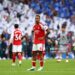 Gabriel of Arsenal looks on following the team's defeat at the end of the Premier League 2026/27 match between Brighton & Hove Albion and Arsenal FC (Photo by Clive Rose/Getty Images)