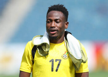 KANSAS CITY, MISSOURI - JULY 02: Baba Rahman #17 of Ghana warms up during the Ghana training session ahead of the FIFA World Cup 2026 Round of 32 match between Colombia and Ghana at Sporting KC Stadium on July 02, 2026 in Kansas City, Missouri. (Photo by Michael Regan - FIFA/FIFA via Getty Images)