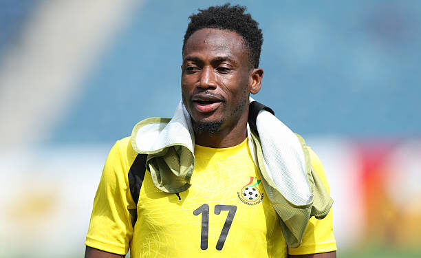 KANSAS CITY, MISSOURI - JULY 02: Baba Rahman #17 of Ghana warms up during the Ghana training session ahead of the FIFA World Cup 2026 Round of 32 match between Colombia and Ghana at Sporting KC Stadium on July 02, 2026 in Kansas City, Missouri. (Photo by Michael Regan - FIFA/FIFA via Getty Images)