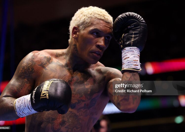 Conor Benn looks on during the Super Welterweight fight between Conor Benn and Regis Prograis (Photo by Richard Pelham/Getty Images for Netflix)