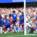 Riccardo Calafiori of Arsenal scores a goal which was later disallowed during the Premier League 2026/27 match between Arsenal FC and Chelsea FC at Emirates Stadium on September 06, 2026 in London, England. (Photo by Ryan Pierse/Getty Images)