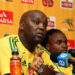 CAPE TOWN, SOUTH AFRICA - NOVEMBER 15: Bafana Bafana coach, Pitso Mosimane during the South African team press conference ahead of their international match against USA at the Cullinan Hotel on November 15, 2010 in Cape Town, South Africa. (Photo by Carl Fourie / Gallo Images / Getty Images)