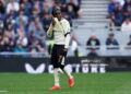 Abdul Fatawu of Ipswich Town walks off the pitch after being sent off during the Premier League 2026/27 match between Everton and Ipswich Town (Photo by Molly Darlington/Getty Images)
