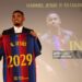 Brazilian forward Gabriel Jesus poses with his jersey during his official presentation as FC Barcelona's new football player on September 1, 2026 in Barcelona (Photo by Lluis GENE / AFP via Getty Images)